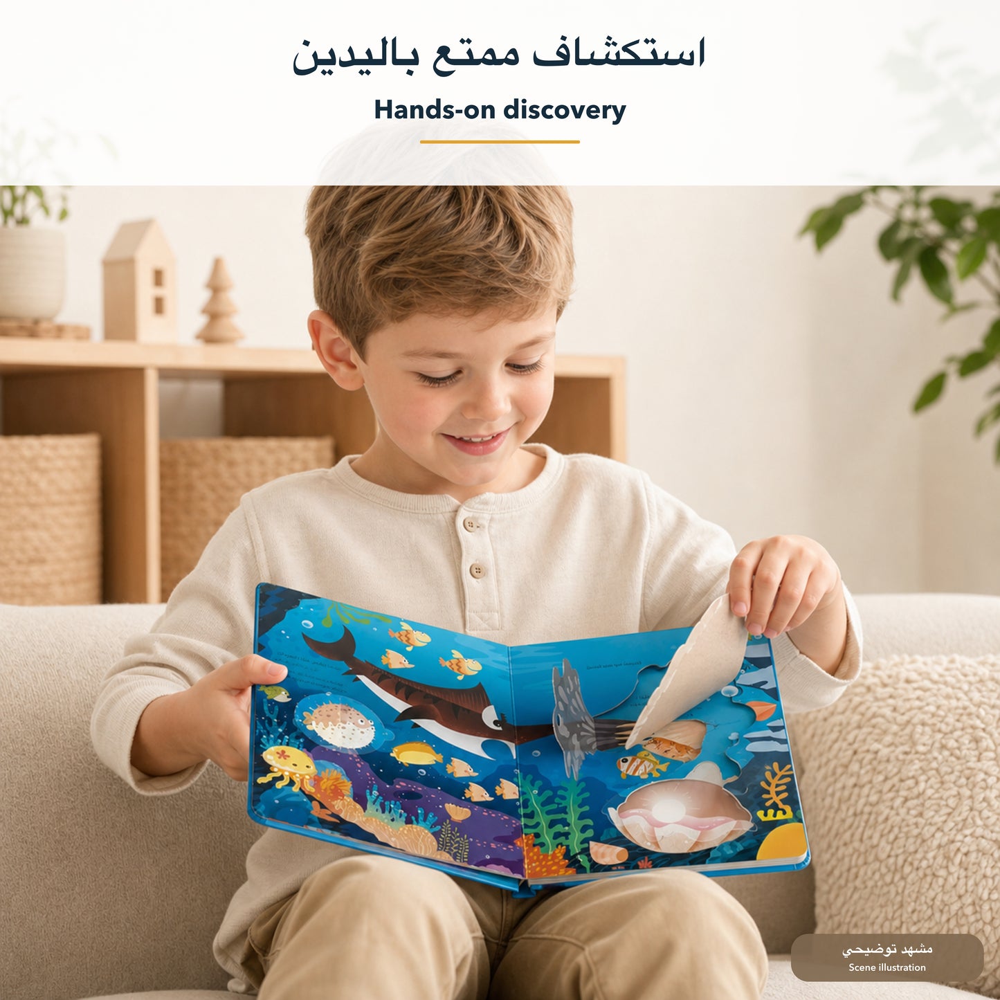 كتاب ثنائي اللغة مع أوراق رفع - الديناصورات