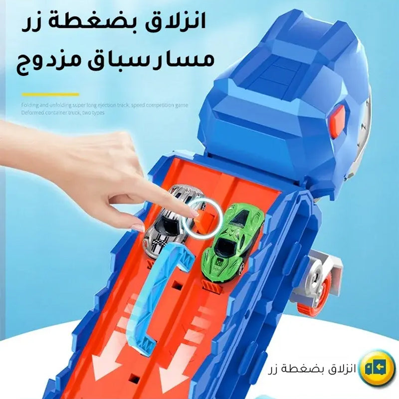 🚗شاحنة نقل ديناصورات مع انزلاق قابل للطي